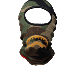 GOLD KNIT SHARK MOUTH SKI MASK