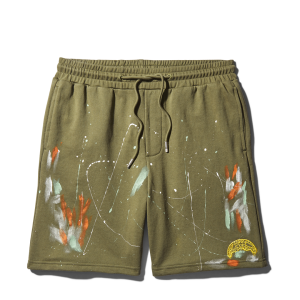 PAINT SPLAT KNIT SHORTS (GREEN)